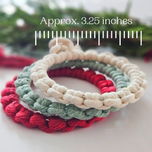 Load image into Gallery viewer, Macrame christmas ornaments. Handmade boho christmas ornaments. Xmas Mini wreaths. handmade Christmas ornaments bulk wholesale.