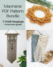 Load image into Gallery viewer, Macrame PDF pattern bundle - Wall hangings - Beginner friendly