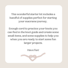Load image into Gallery viewer, Macrame starter kit supply box