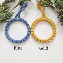 Load image into Gallery viewer, Macrame christmas ornaments. Handmade boho christmas ornaments. Xmas Mini wreaths. handmade Christmas ornaments bulk wholesale.