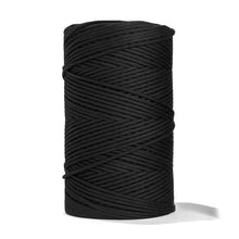 Load image into Gallery viewer, SOFT COTTON CORD ZERO WASTE 4 MM - 1 SINGLE STRAND - BLACK COLOR