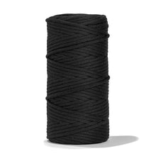Load image into Gallery viewer, SOFT COTTON CORD ZERO WASTE 4 MM - 1 SINGLE STRAND - BLACK COLOR