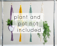 Load image into Gallery viewer, Macrame plant hangers. HANDMADE! Ready to ship. 100% cotton. boho style home decor. bohemian houseplant holder. plant lover gift