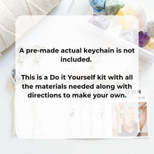 Load image into Gallery viewer, Macrame wrapped crystal keychain DIY craft kit. Handmade craft supply making kit. Craft kits for kids and adults. Crystal keychain tutorial.