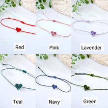 Load image into Gallery viewer, Macrame mini heart bracelets. Adustable for kids and adults. friendship bracelets. valentines day or birthday