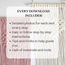 Load image into Gallery viewer, 3 in 1 macrame heart valentines wall hanging BUNDLE, step by step guide, macrame tutorial, valentines day heart craft, diy macrame