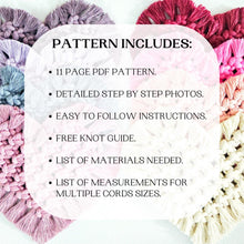 Load image into Gallery viewer, Beginner macrame heart coaster pdf pattern. macrame patterns. macrame tutorials, diy macrame. valentines diy home decor