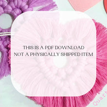 Load image into Gallery viewer, Macrame heart rear view mirror charm pdf pattern tutorial. Step by step. beginner friendly. valentines day mirror hanger.