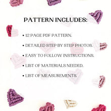 Load image into Gallery viewer, Macrame heart magnet pdf pattern. Beginner macrame patterns. macrame tutorials, diy macrame. valentines diy home decor.