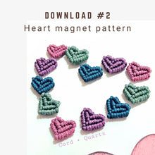 Load image into Gallery viewer, 3 in 1 macrame heart valentines accessory BUNDLE, step by step guide, macrame tutorial, valentines day heart craft, diy macrame