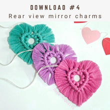 Load image into Gallery viewer, 3 in 1 macrame heart valentines accessory BUNDLE, step by step guide, macrame tutorial, valentines day heart craft, diy macrame