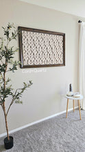 Load image into Gallery viewer, Large framed macrame wall hanging. Unique wall art. 100% Handmade. geometric textured wall art.