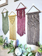Load image into Gallery viewer, Clearance macrame wall hangings. Boho bedroom and living room home decor. Handmade luxurious wall hangings,