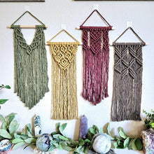 Load image into Gallery viewer, Clearance macrame wall hangings. Boho bedroom and living room home decor. Handmade luxurious wall hangings,