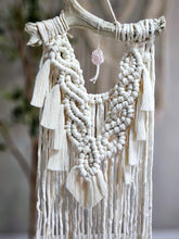 Load image into Gallery viewer, Macrame antler wall hanging. Handmade boho rustic antler wall art. rustic farmhouse home decor