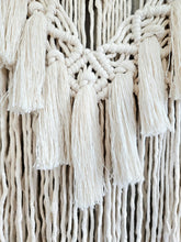Load image into Gallery viewer, Clearance macrame wall hanging. Real Manzanita branch. Boho bedroom and living room home decor. Handmade.