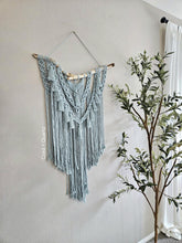 Load image into Gallery viewer, Clearance macrame wall hanging on a real branch. Boho bedroom and living room home decor art. 100% Handmade.