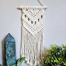 Load image into Gallery viewer, Clearance macrame wall hanging. Boho bedroom and living room home decor. customizable elegant and romantic home decor and art.