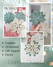 Load image into Gallery viewer, Macrame snowflake christmas ornament pdf pattern tutorial