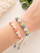 Load image into Gallery viewer, Handmade Macrame flower Bracelet: Adjustable Friendship Jewelry