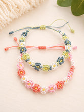 Load image into Gallery viewer, Handmade Macrame flower Bracelet: Adjustable Friendship Jewelry