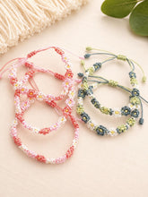 Load image into Gallery viewer, Handmade Macrame flower Bracelet: Adjustable Friendship Jewelry