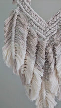 Load and play video in Gallery viewer, Macrame layered feather wall hanging PDF pattern + Video tutorial. Step by step macrame pattern. intermediate
