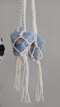 Load and play video in Gallery viewer, Crystal rear view mirror charm. Car accessories, macrame mirror hangers, metaphysical gifts and crystal accessories. Stocking stuffers