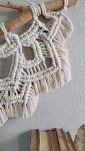 Load and play video in Gallery viewer, Large half mandala macramé wall hanging. Ready to ship.