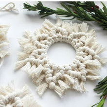 Load image into Gallery viewer, Macrame Christmas ornament pdf PATTERN. DIY boho Christmas ornaments. easy and beginner friendly. instant download. Christmas macrame ideas