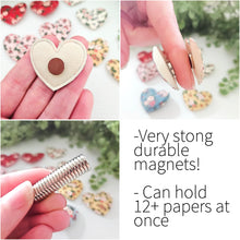 Load image into Gallery viewer, Handmade sewn heart MAGNETS. Set of 4.