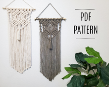 Load image into Gallery viewer, Beginner macrame wall hanging pattern 'Luna'. PDF pattern digital download.