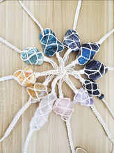Load image into Gallery viewer, Crystal rear view mirror charm. Car accessories, macrame mirror hangers, metaphysical gifts and crystal accessories. Stocking stuffers