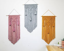 Load image into Gallery viewer, 18 inch Macrame wall hangings. 18 color choices. Made to order.
