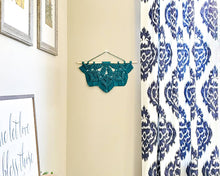 Load image into Gallery viewer, Macrame half mandala wall hanging. Handmade 100% cotton.