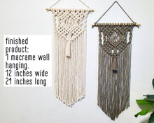 Load image into Gallery viewer, Beginner macrame wall hanging kit. Macrame diy pattern for beginners. Craft kits for adults and kids. Bohemian home decor diy kit