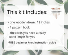 Load image into Gallery viewer, Beginner DIY Macrame craft kit. Macrame wall hanging kit, Craft kits for adults and kids. DIY boho wall decor. Macrame tutorial kit