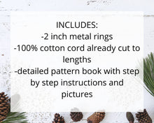 Load image into Gallery viewer, DIY Christmas ornament kit. Macrame christmas ornament set. Christmas craft kits for adults and kids. Macrame star. Christmas home decor diy