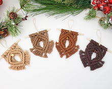 Load image into Gallery viewer, Macrame vagina Christmas ornaments. Gag gifts. Feminist, girl power, vulva decor. Midwife gifts. Funny vulgar Christmas ornaments