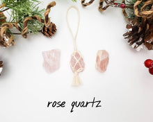 Load image into Gallery viewer, Crystal Christmas ornaments. Metaphysical healing stones hangers. Boho Christmas ornaments. Ethically sourced crystal charms. Raw stones.