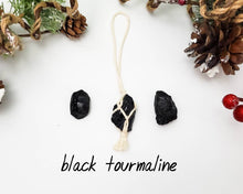 Load image into Gallery viewer, Crystal Christmas ornaments. Metaphysical healing stones hangers. Boho Christmas ornaments. Ethically sourced crystal charms. Raw stones.