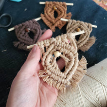 Load image into Gallery viewer, Macrame vagina Christmas ornaments. Gag gifts. Feminist, girl power, vulva decor. Midwife gifts. Funny vulgar Christmas ornaments