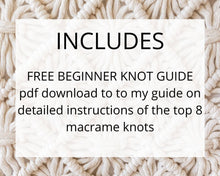 Load image into Gallery viewer, Macrame wall hanging pdf pattern, beginner macrame tutorial, DIY macrame step by step, DIY boho decor, diy craft home decor. English only