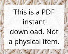 Load image into Gallery viewer, Macrame wall hanging pdf pattern, beginner macrame tutorial, DIY macrame step by step, DIY boho decor, diy craft home decor. English only