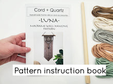 Load image into Gallery viewer, Beginner macrame wall hanging kit. Macrame diy pattern for beginners. Craft kits for adults and kids. Bohemian home decor diy kit