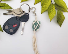 Load image into Gallery viewer, Raw crystal macrame wrapped keychains