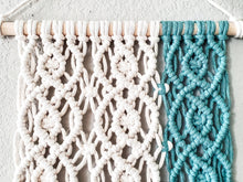 Load image into Gallery viewer, Green and natural geometric macrame wall hanging