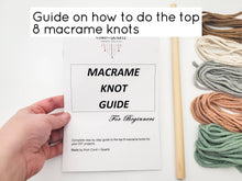 Load image into Gallery viewer, Beginner macrame wall hanging kit. Macrame diy pattern for beginners. Craft kits for adults and kids. Bohemian home decor diy kit