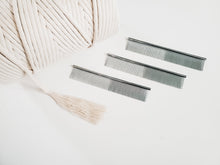 Load image into Gallery viewer, Stainless steel macrame combs. Duel sided fringe and tassels comb. durable macrame supplies.