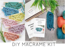 Load image into Gallery viewer, Beginner DIY Macrame craft kit. Macrame wall hanging kit, Craft kits for adults and kids. DIY boho wall decor. Macrame tutorial kit